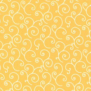 Kimberbell Basics Refreshed MAS8243-S Yellow Scroll by Maywood Studio, Image