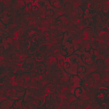 Essentials Scroll 89025-389 Burgundy by Wilmington Prints, Image