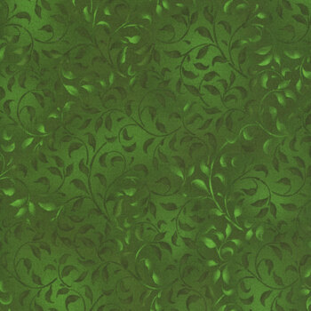 Essentials Climbing Vines 38717-757 Emerald Green by Wilmington Prints, Image