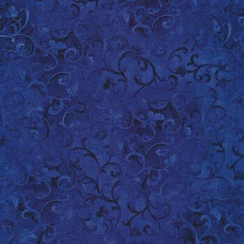 Essentials Scroll 89025-440 Royal Blue by Wilmington Prints, Image