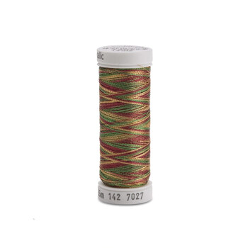 Sulky Original Metallic Thread - #7027 Cranberry/Gold/Pine Green - 140yd, Image