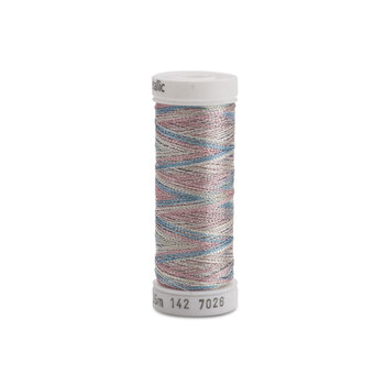 Sulky Original Metallic Thread - #7026 Silver/Baby Blue/Pink - 140yd, Image