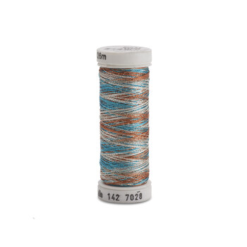 Sulky Original Metallic Thread - #7028 Silver/Lt.Copper/Electric Blue - 140yd, Image