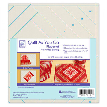 Quilt As You Go Pre-Printed Batting - Placemats - Casablanca - Makes 6, Image