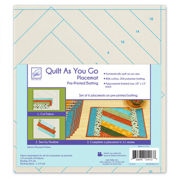 Quilt As You Go Pre-Printed Batting - Placemats - Jakarta - Makes 6, Image