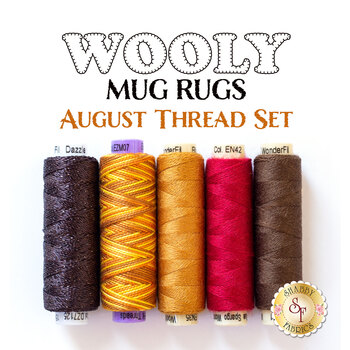  Wooly Mug Rug Series - August - 5 pc Thread Set, Image