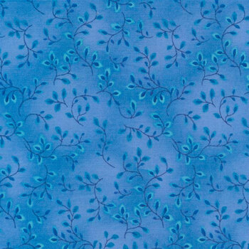 Folio Basics 7755-75 Medium Blue Vines by Henry Glass Fabrics, Image