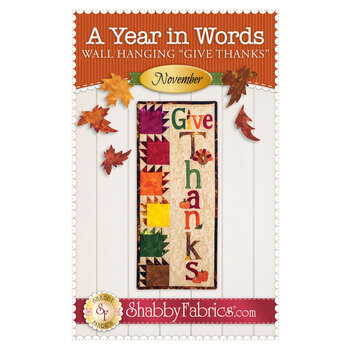 A Year in Words Wall Hangings - Give Thanks - November - Pattern, Image