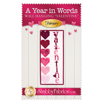 A Year in Words Wall Hangings - Valentine - February Pattern - PDF Download, Image