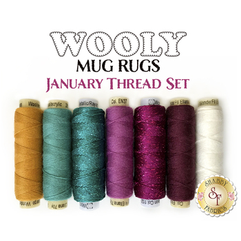  Wooly Mug Rug Series - January - 7 pc Thread Set, Image