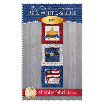 Tiny Trio Wall Hangings - Red, White And Blue - July Pattern - PDF Download, Image