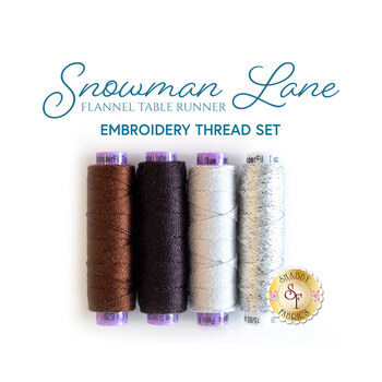 Snowman Lane Table Runner - 4 pc Embroidery Thread Set, Image