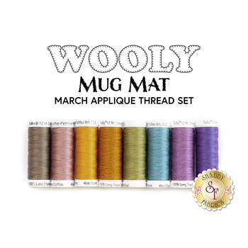  Wooly Mug Mat Series - March - 8pc Appliqué Thread Set, Image