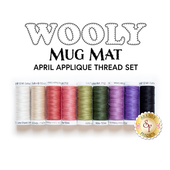  Wooly Mug Mat Series - April - 9pc Appliqué Thread Set, Image