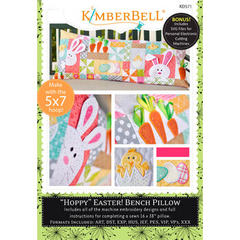 Hoppy Easter! Bench Pillow Machine Embroidery CD, Image