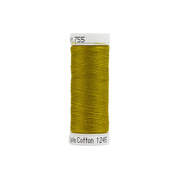 Sulky 50wt Cotton Thread #1245 Dark Gold Green - 160yd, Image