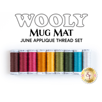  Wooly Mug Mat Series - June - 9 pc Appliqué Thread Set, Image