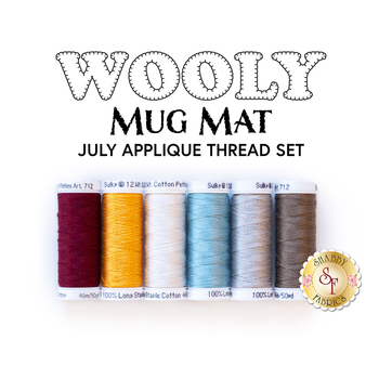  Wooly Mug Mat Series - July - 6pc Appliqué Thread Set, Image