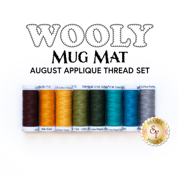  Wooly Mug Mat Series - August - 8pc Appliqué Thread Set, Image