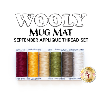  Wooly Mug Mat Series - September - 6pc Appliqué Thread Set, Image