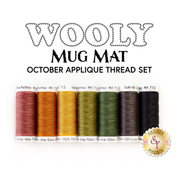 Wooly Mug Mat Series - October - 7pc Appliqué Thread Set