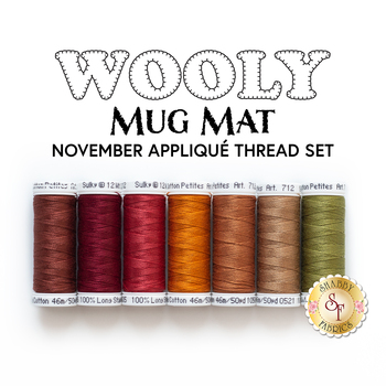  Wooly Mug Mat Series - November - 7pc Appliqué Thread Set, Image