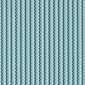 Kimberbell Basics 8255-Q Teal Wavy Stripe by Kim Christopherson for Maywood Studio, Image