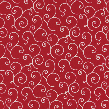 Kimberbell Basics Refreshed MAS8243-R Red Scroll by Maywood Studio, Image