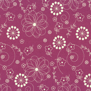 Kimberbell Basics 8246-VR Violet Red Doodles by Kim Christopherson for Maywood Studio, Image