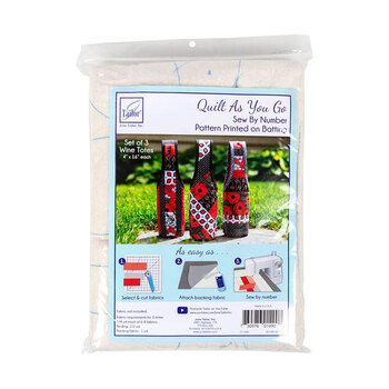 Quilt As You Go Pre-Printed Batting - Wine Totes - Makes 3, Image