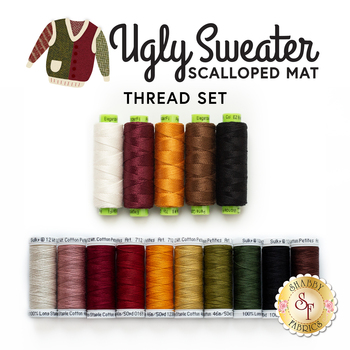 Ugly Sweater Scalloped Mat - 15pc Thread Set, Image