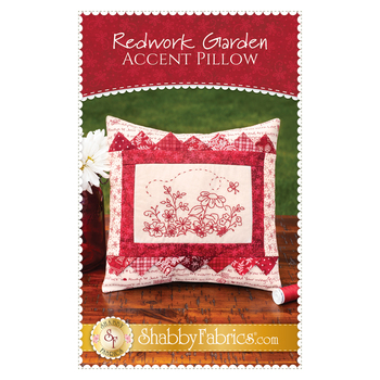 Redwork Garden Accent Pillow Pattern, Image