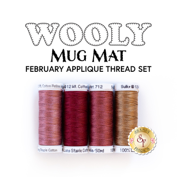  Wooly Mug Mat Series - February - 4pc Appliqué Thread Set, Image