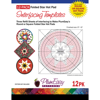 Folded Star Hot Pad Interfacing Template - 12pk - 8