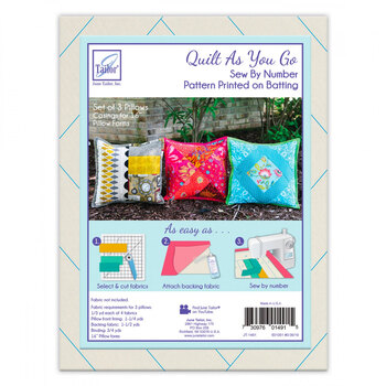 Quilt As You Go Pre-Printed Batting - Pillow Covers - Makes 3, Image