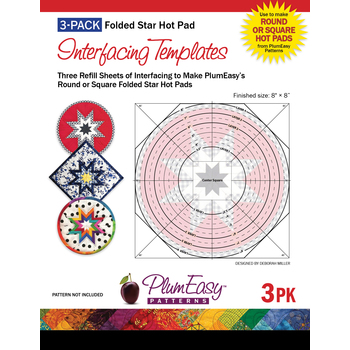 Folded Star Hot Pad Interfacing Template - 3pk - 8