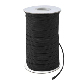 Braided Elastic - Black - 1/8