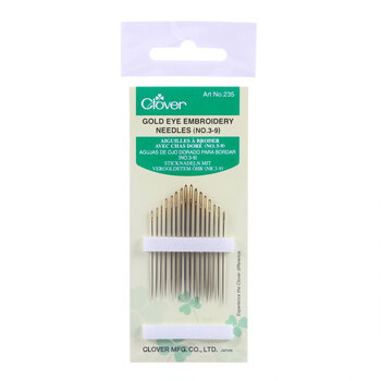 Clover Gold Eye Embroidery Needles - Size 3/9 - 16ct, Image