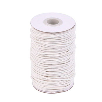 Round Elastic - White - 1/8