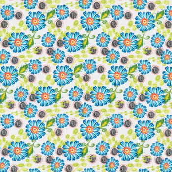 Petit Jardin 7JHR-2 Flower & Dot Blue by In The Beginning Fabrics, Image