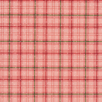 Better Not Pout 10175-26 Winter Plaid Coral by Nancy Halvorsen for Benartex Fabrics, Image
