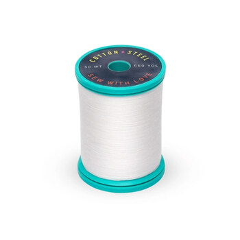 Sulky Cotton + Steel 50wt #1002 - Soft White - 660yd, Image