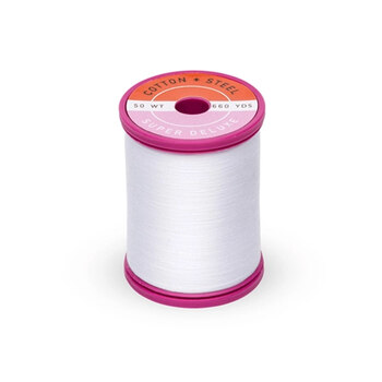 Sulky Cotton + Steel 50wt #1001 - Bright White - 660yd, Image