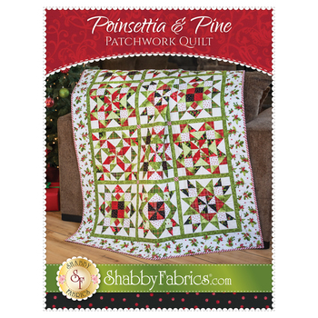 Poinsettia & Pine Patchwork Quilt Pattern, Image