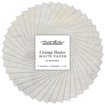 Grunge Basics  Charm Pack - White Paper by BasicGrey for Moda Fabrics, Image