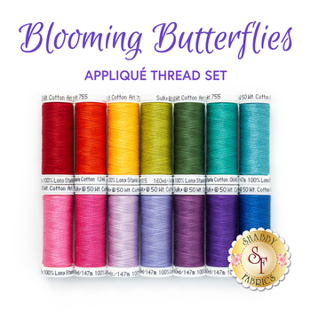 Blooming Butterflies Quilt - 14pc Appliqué Thread Set, Image