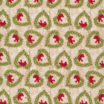 Snow Place Like Home Flannel F5709-36 Multi Tossed Wreath by Sharla Fults for Studio E Fabrics, Image