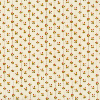 Hello Fall 2695-33 Cream Bud Stripe by Hannah West for Henry Glass Fabrics REM, Image