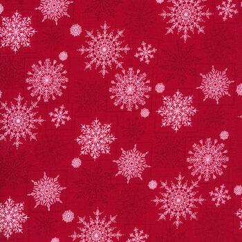 Holiday Lane 9632-88 Red Snowflakes on Texture by Jan Shade Beach for Henry Glass Fabrics, Image