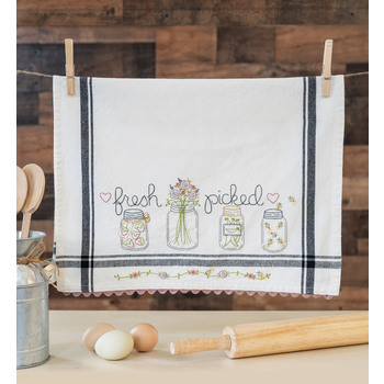  Fresh Picked Embroidery Dishtowel Kit - Bareroots, Image